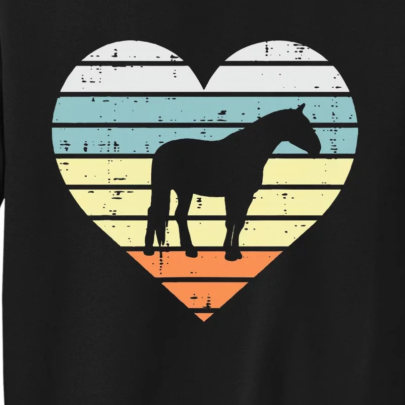 Horse Silhouette Heart Retro Love Equestrian Tall Sweatshirt