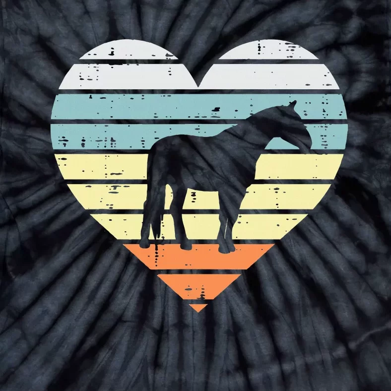 Horse Silhouette Heart Retro Love Equestrian Tie-Dye T-Shirt