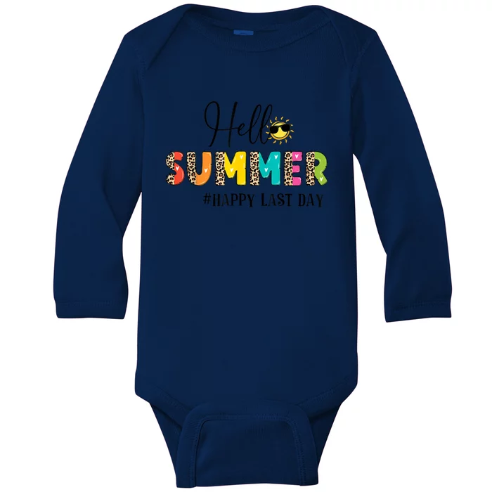 Hello Summer Happy Last Day Teacher School Graduation Baby Long Sleeve Bodysuit