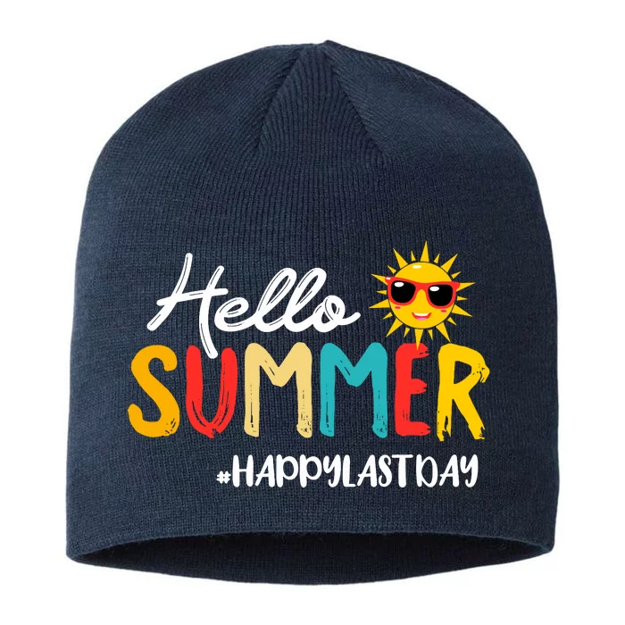 Hello Summer Happy Last Day Of School Teacher Student 8 1/2in Sustainable Knit Beanie