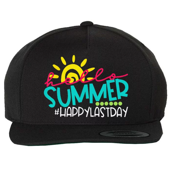 Hello Summer Happy Last Day Of School Teacher Student Wool Snapback Cap