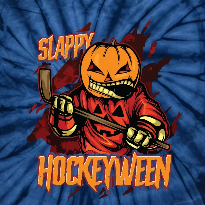 Hockey Slappy Hockeyween Pumpkin Jack O Lantern Halloween Tie-Dye T-Shirt