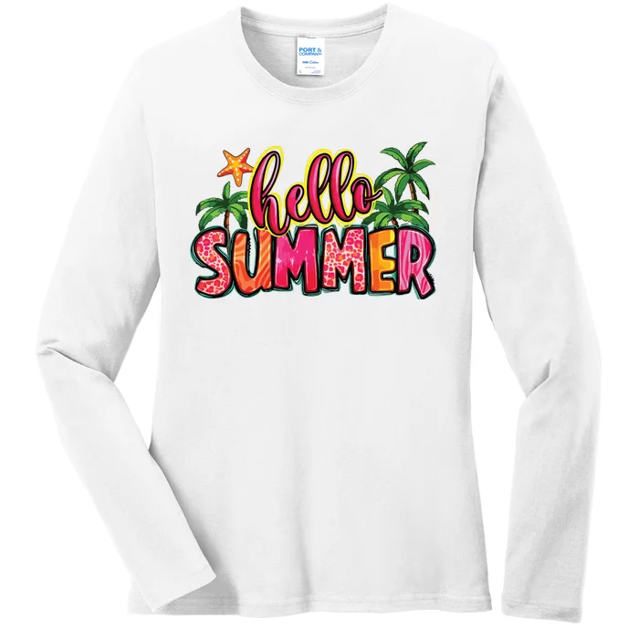 Hello Summer Ladies Long Sleeve Shirt