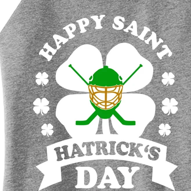 Happy Saint Hatrick's Day Hockey Fan Player St Patrick's Day Gift Women’s Perfect Tri Rocker Tank