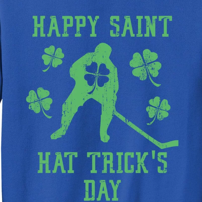 Happy Saint Hat Trick's Day Funny St Patricks Day Ice Hockey Gift Tall Sweatshirt