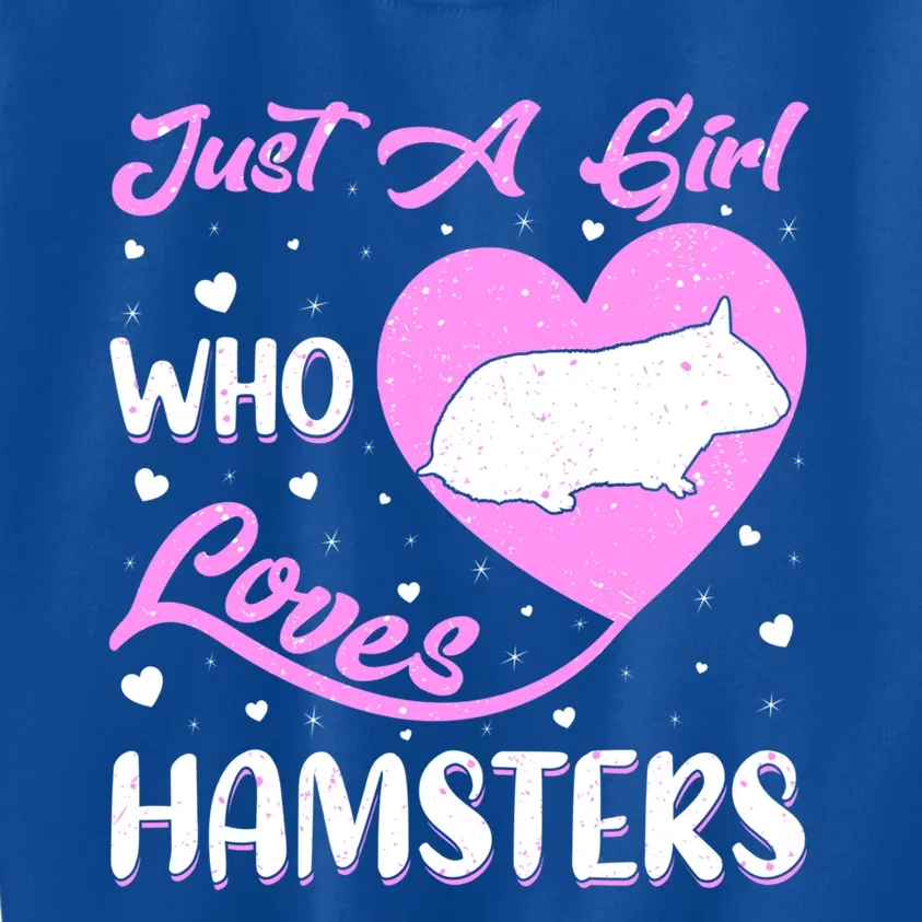 Heart Shape Hamster Just A Girl Who Loves Hamsters Gift Kids Sweatshirt