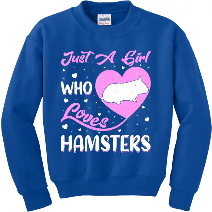 Heart Shape Hamster Just A Girl Who Loves Hamsters Gift Kids Sweatshirt