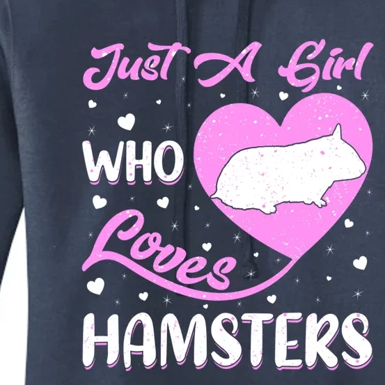 Heart Shape Hamster Just A Girl Who Loves Hamsters Gift Women's Pullover Hoodie