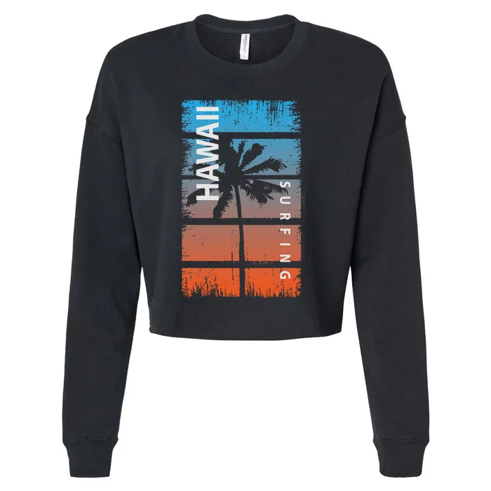 Hawaii Surfing Cropped Pullover Crew