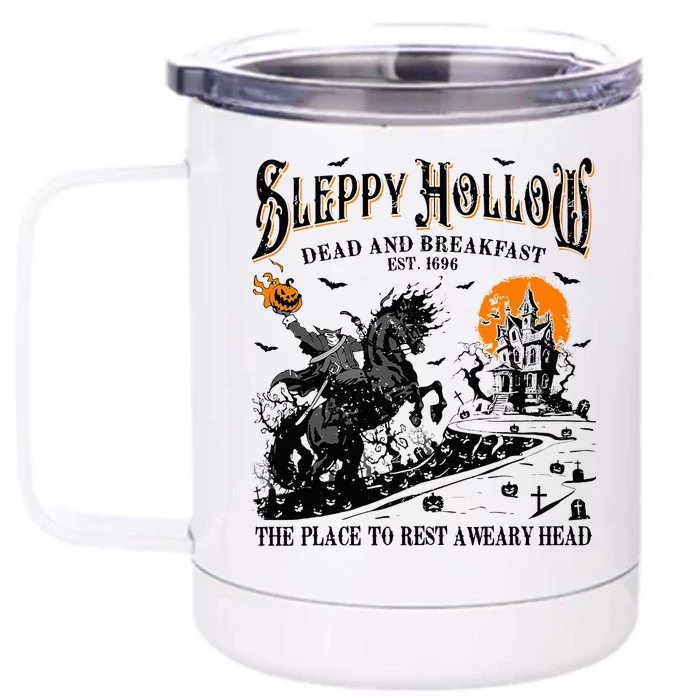 Halloween Sleepy Hollow Dead And Breakfast Front & Back 12oz Stainless Steel Tumbler Cup