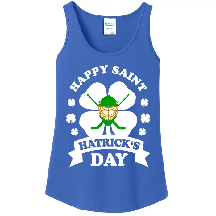 Happy Saint Hatrick's Day Hockey Fan Player St Patrick's Day Gift Ladies Essential Tank