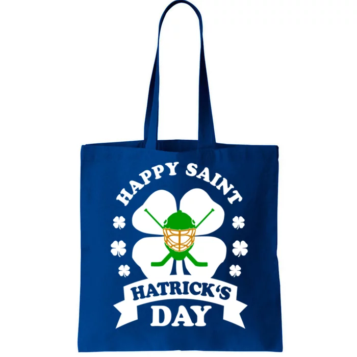 Happy Saint Hatrick's Day Hockey Fan Player St Patrick's Day Gift Tote Bag