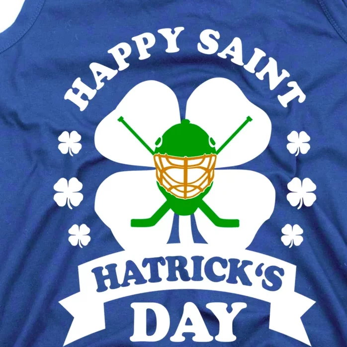 Happy Saint Hatrick's Day Hockey Fan Player St Patrick's Day Gift Tank Top