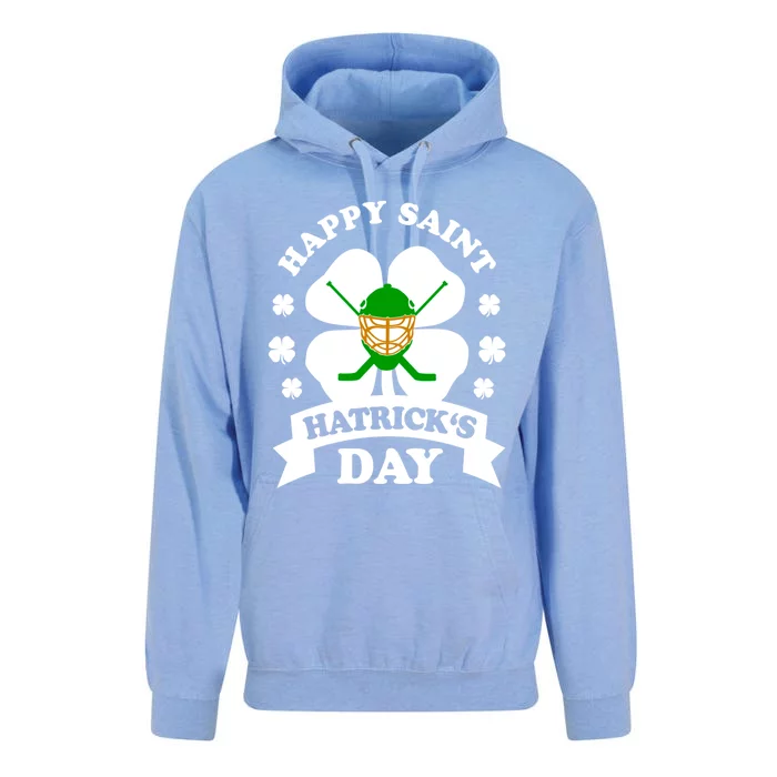 Happy Saint Hatrick's Day Hockey Fan Player St Patrick's Day Gift Unisex Surf Hoodie