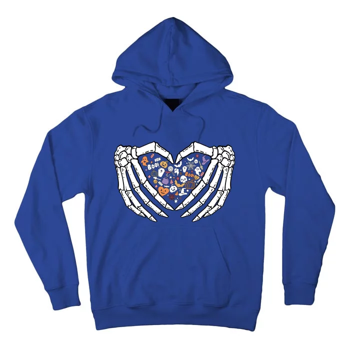 Halloween Skeleton Hand Sign Heart Gift Tall Hoodie