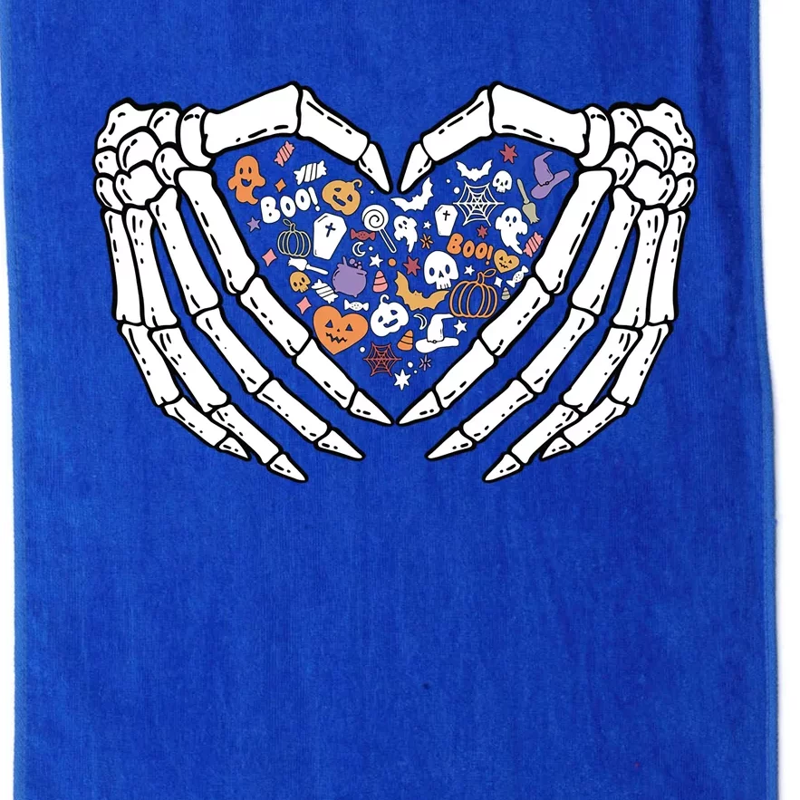 Halloween Skeleton Hand Sign Heart Gift Platinum Collection Golf Towel