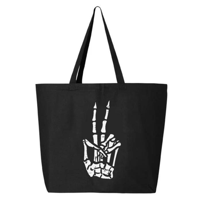 Halloween Skeleton Hand Peace Costume Pocket 25L Jumbo Tote