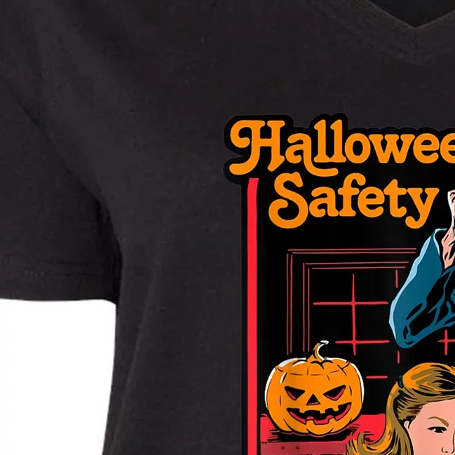 Halloween Safety Women's V-Neck Plus Size T-Shirt