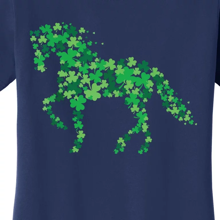 Horse Shamrock Horseback Riding Equestrian Shirts Patrick Day Women's T-Shirt