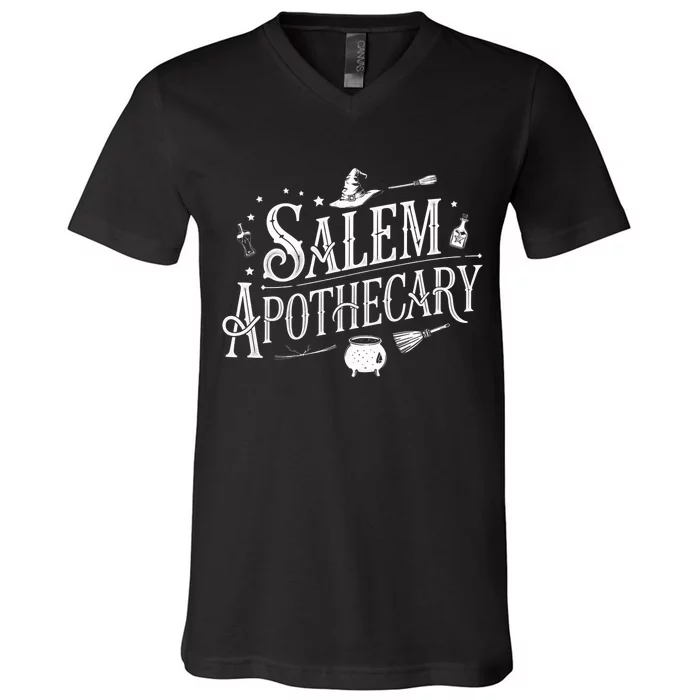 Halloween Sweatshirt Halloween Salem Apothecary V-Neck T-Shirt