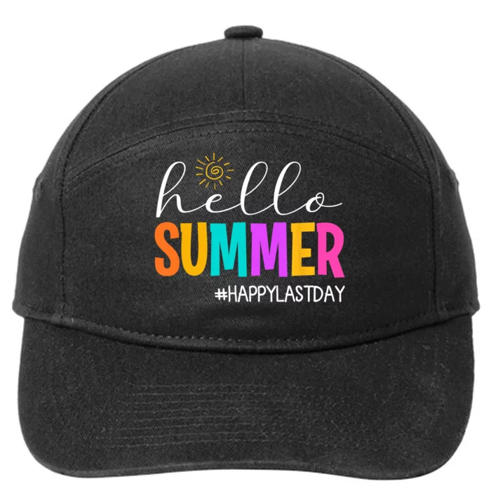 Hello Summer Happy Last Day School Teacher Student 7-Panel Snapback Hat