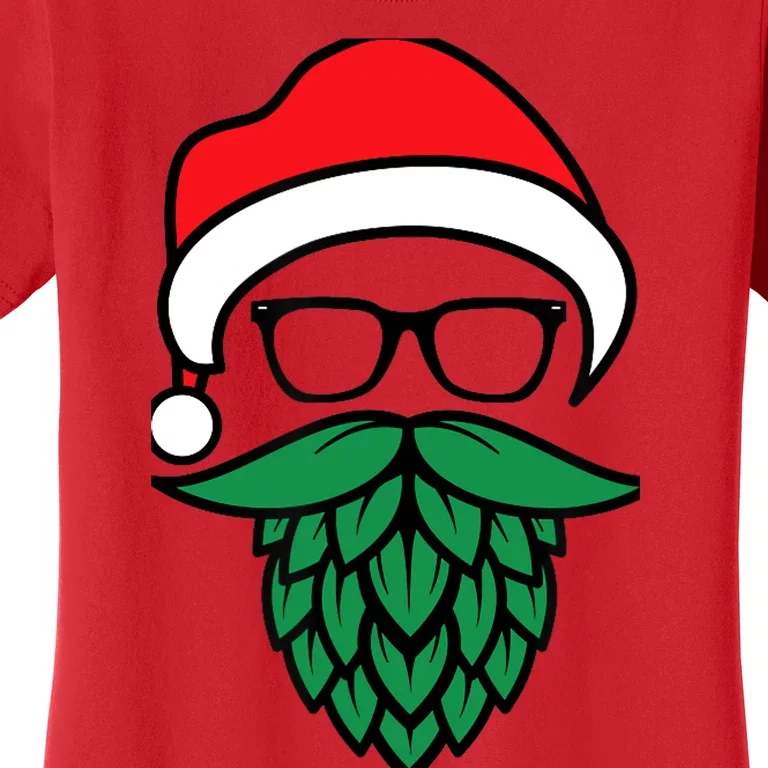 Hipster Santa Hops Beard Christmas For Beer Lovers Women's T-Shirt