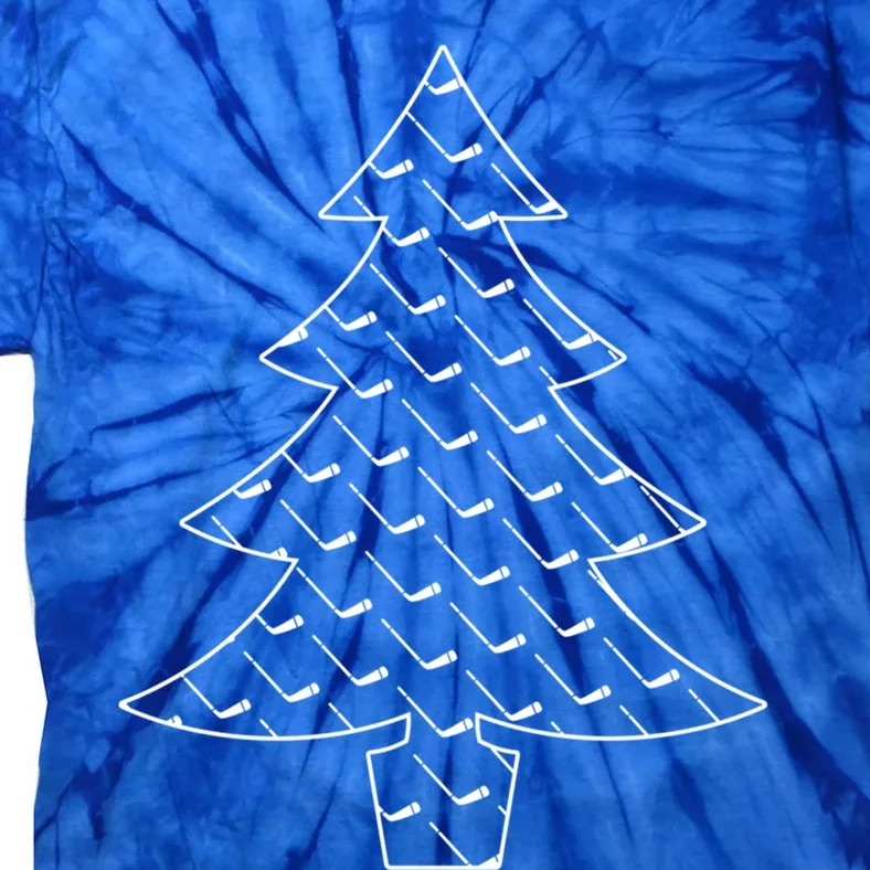 Hockey Stick Hockey Lover Christmas Tree Gift Tie-Dye T-Shirt