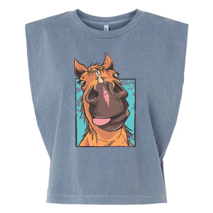 Horse Selfie Garment-Dyed Women's Muscle Tee