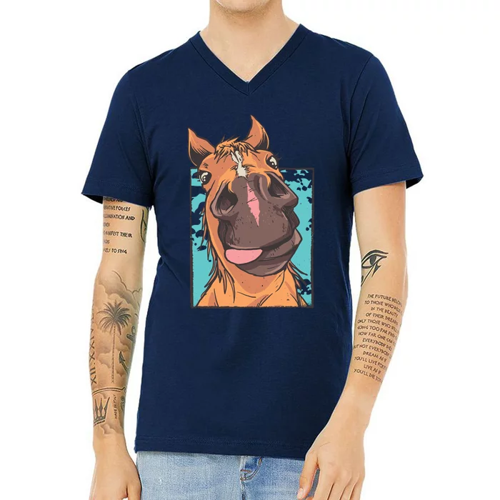 Horse Selfie V-Neck T-Shirt