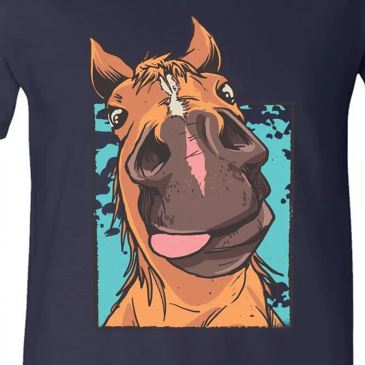 Horse Selfie V-Neck T-Shirt