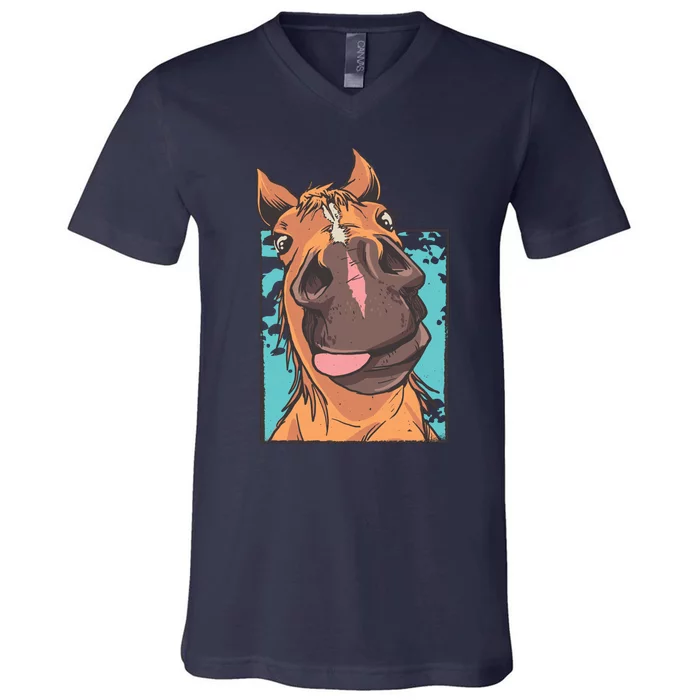 Horse Selfie V-Neck T-Shirt