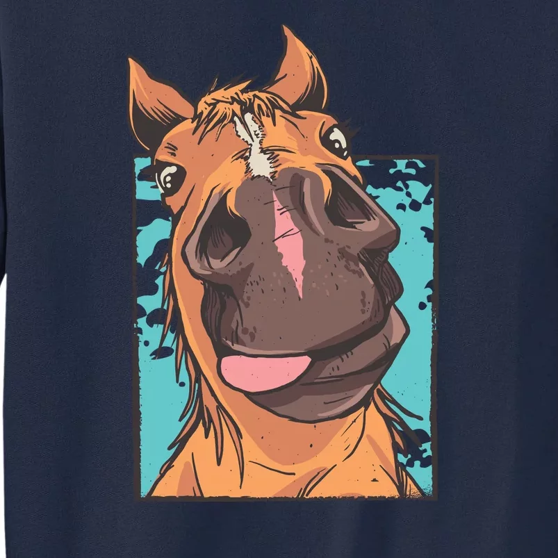 Horse Selfie Tall Sweatshirt