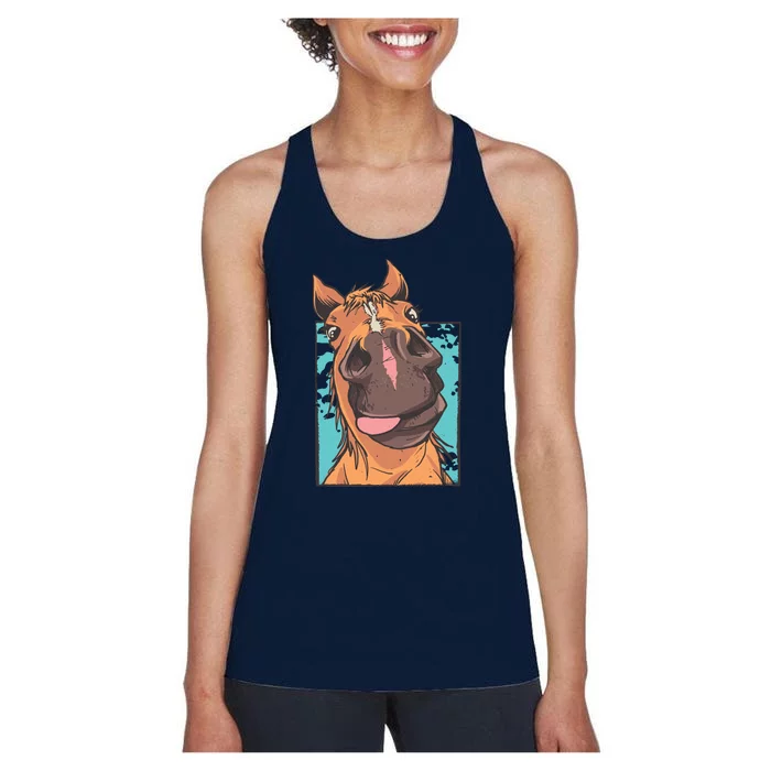 Horse Selfie Women's Racerback Tank