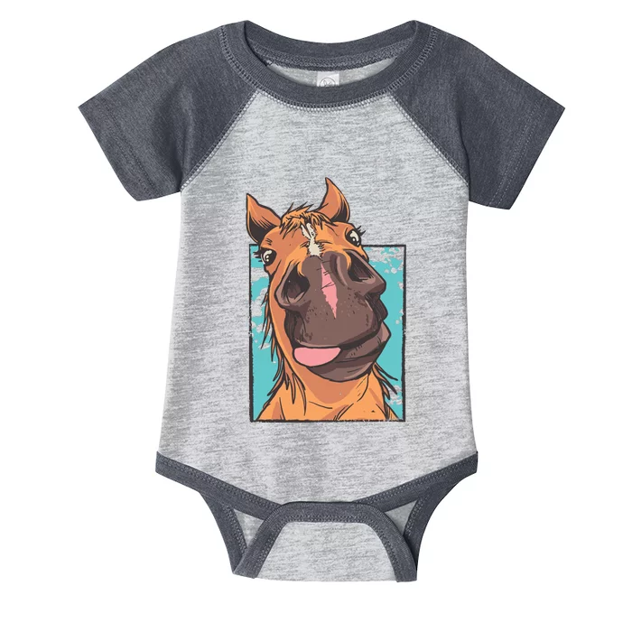 Horse Selfie Infant Baby Jersey Bodysuit