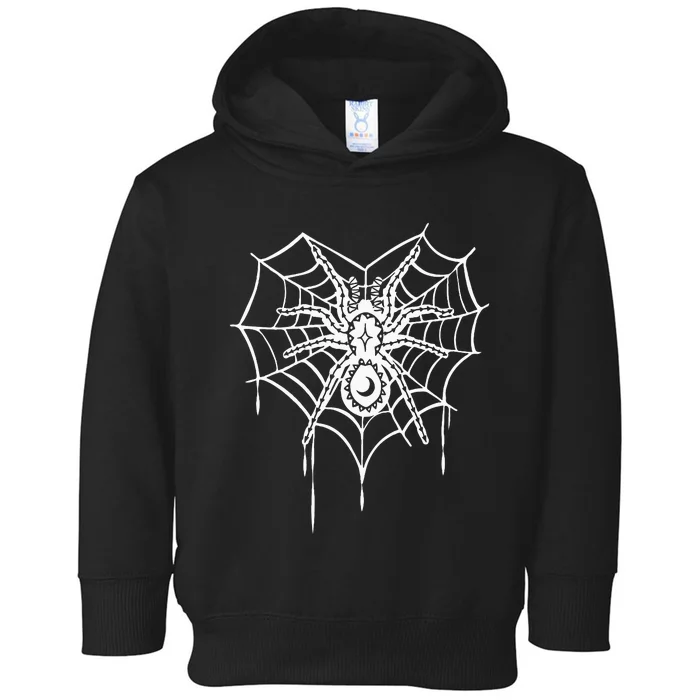 Halloween Spider Heart Web Toddler Hoodie