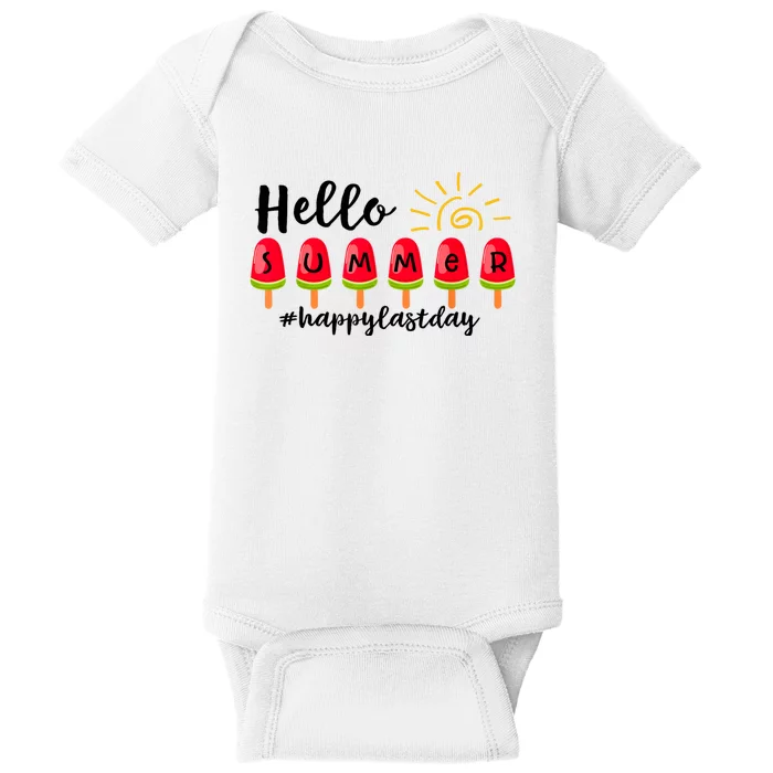 Hello Summer Happy Last Day School Teacher Student Baby Bodysuit