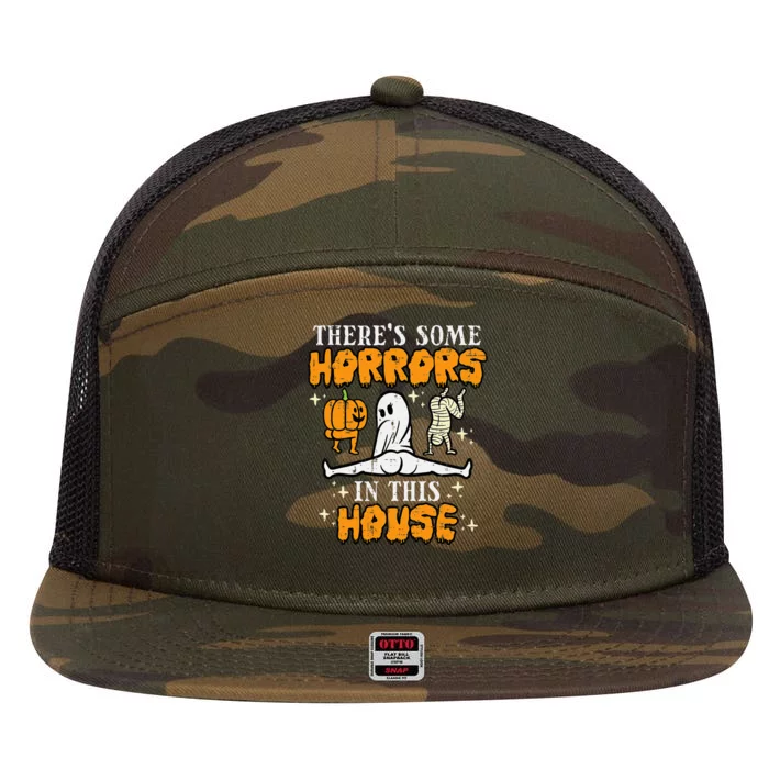 Halloween Some Horrors In This House Funny Costume Wo 7 Panel Mesh Trucker Snapback Hat