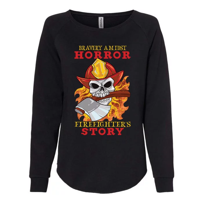 Horror Spooky Halloween Firefighter Firefighting Rescue Gift Womens California Wash Sweatshirt