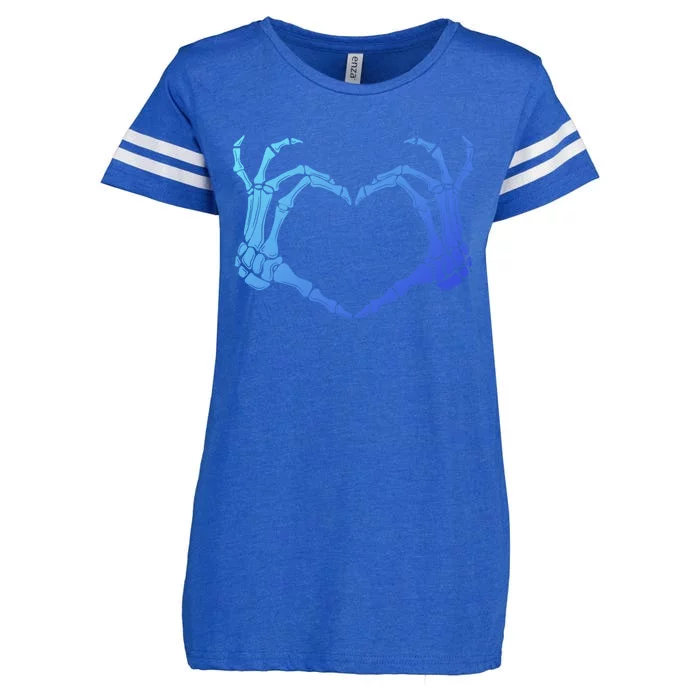 Halloween Skeleton Hands Heart Gift Tank Top Enza Ladies Jersey Football T-Shirt