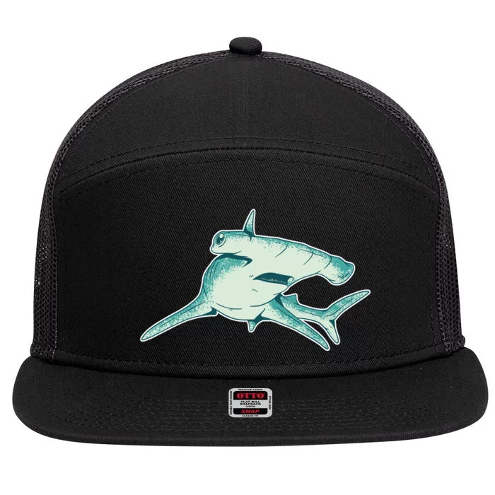 Hammerhead Shark 7 Panel Mesh Trucker Snapback Hat