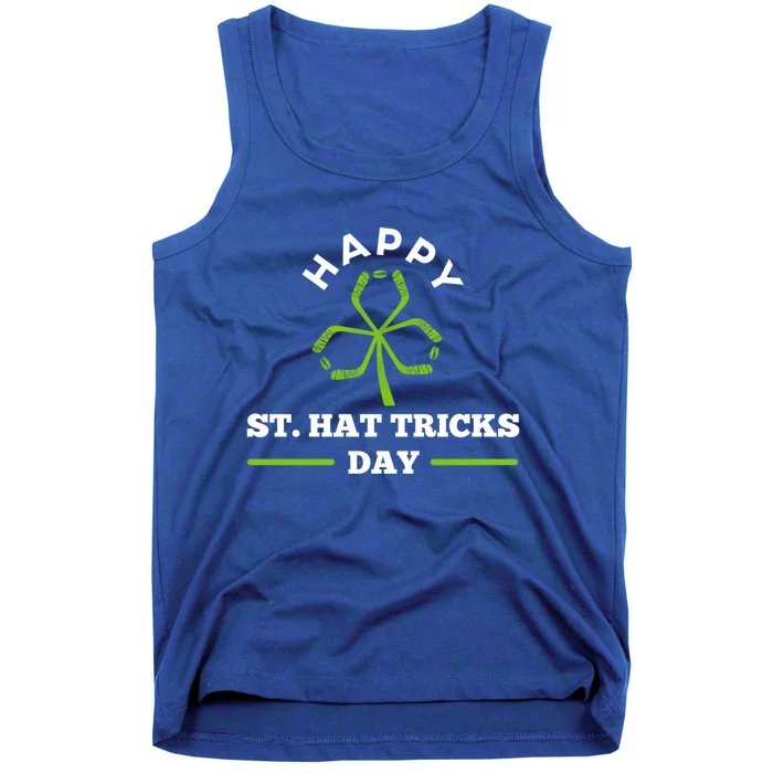 Happy St Hat Tricks Day Hockey Sticks Shamrock Gift Tank Top