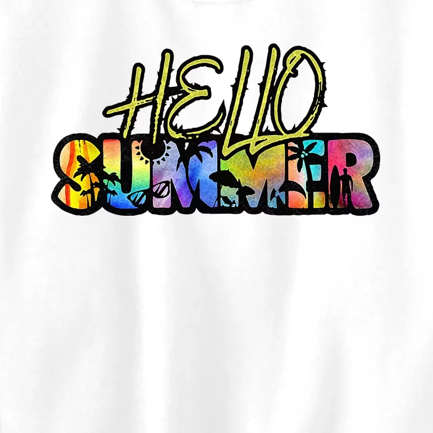 Hello Summer Hawaii Beach Summer Vacation Family Tie Dye Kids Sweatshirt