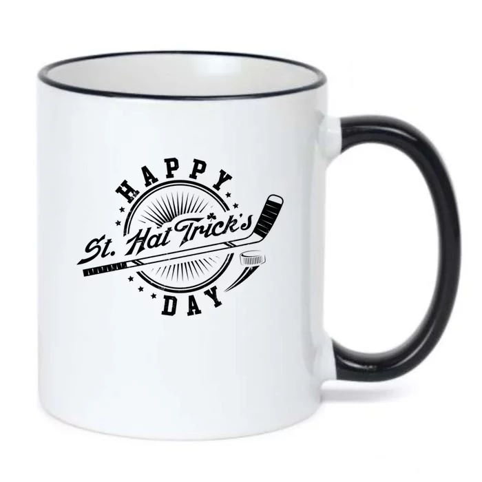 Happy St Hat Tricks Day St Patricks Day Hockey Design Gift Black Color Changing Mug