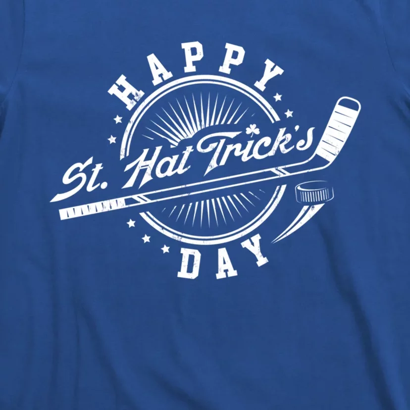 Happy St Hat Tricks Day St Patricks Day Hockey Design Gift T-Shirt