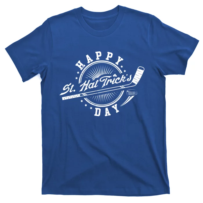 Happy St Hat Tricks Day St Patricks Day Hockey Design Gift T-Shirt