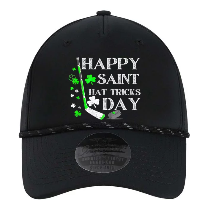 Happy Saint Hat Tricks Day Funny St PatrickS Day Ice Hockey Performance The Dyno Cap