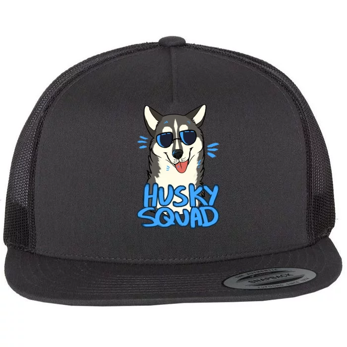 Husky Squad Flat Bill Trucker Hat