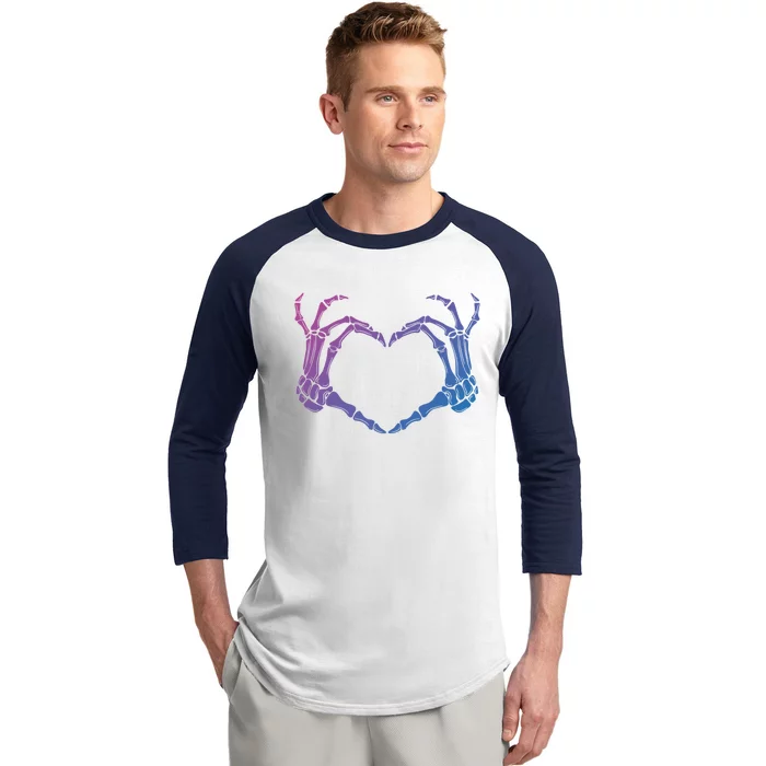 Halloween Skeleton Hands Heart Gift Tank Top Baseball Sleeve Shirt