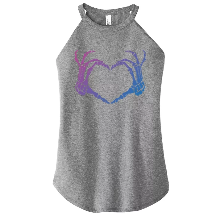 Halloween Skeleton Hands Heart Gift Tank Top Women’s Perfect Tri Rocker Tank