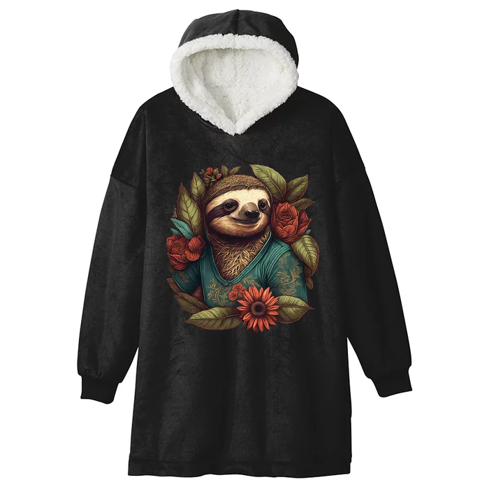 Happy-go-Lucky Sloth Hooded Wearable Blanket